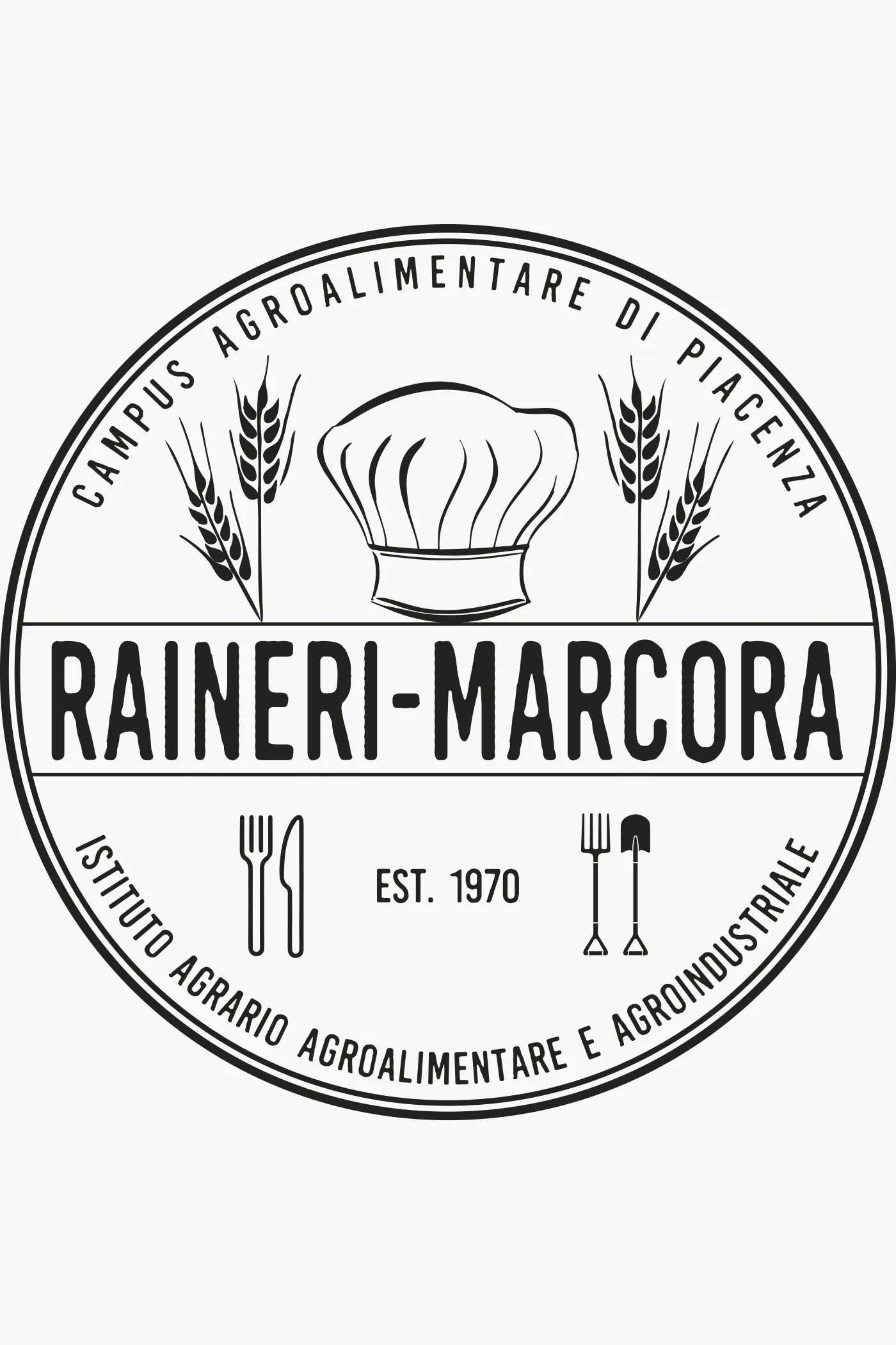 Grafica di felpe e merchandising scolastico per il Campus Agroalimentare Raineri Marcora di Piacenza
