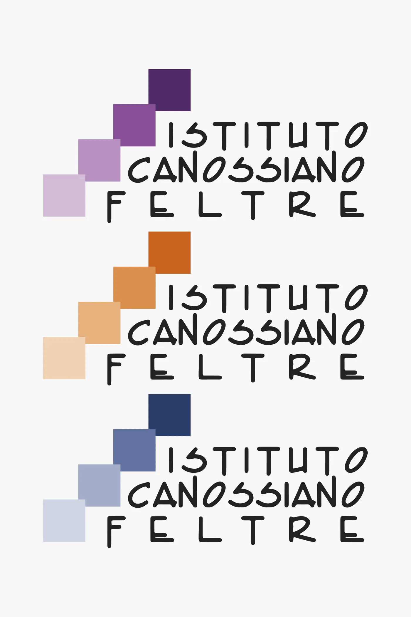 Grafica di felpe e merchandising scolastico per l'Istituto Canossiano di Feltre