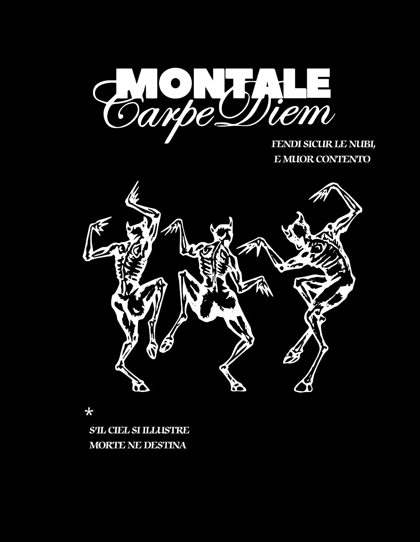 Grafica di felpe e merchandising scolastico per il Liceo Montale di San Donà di Piave