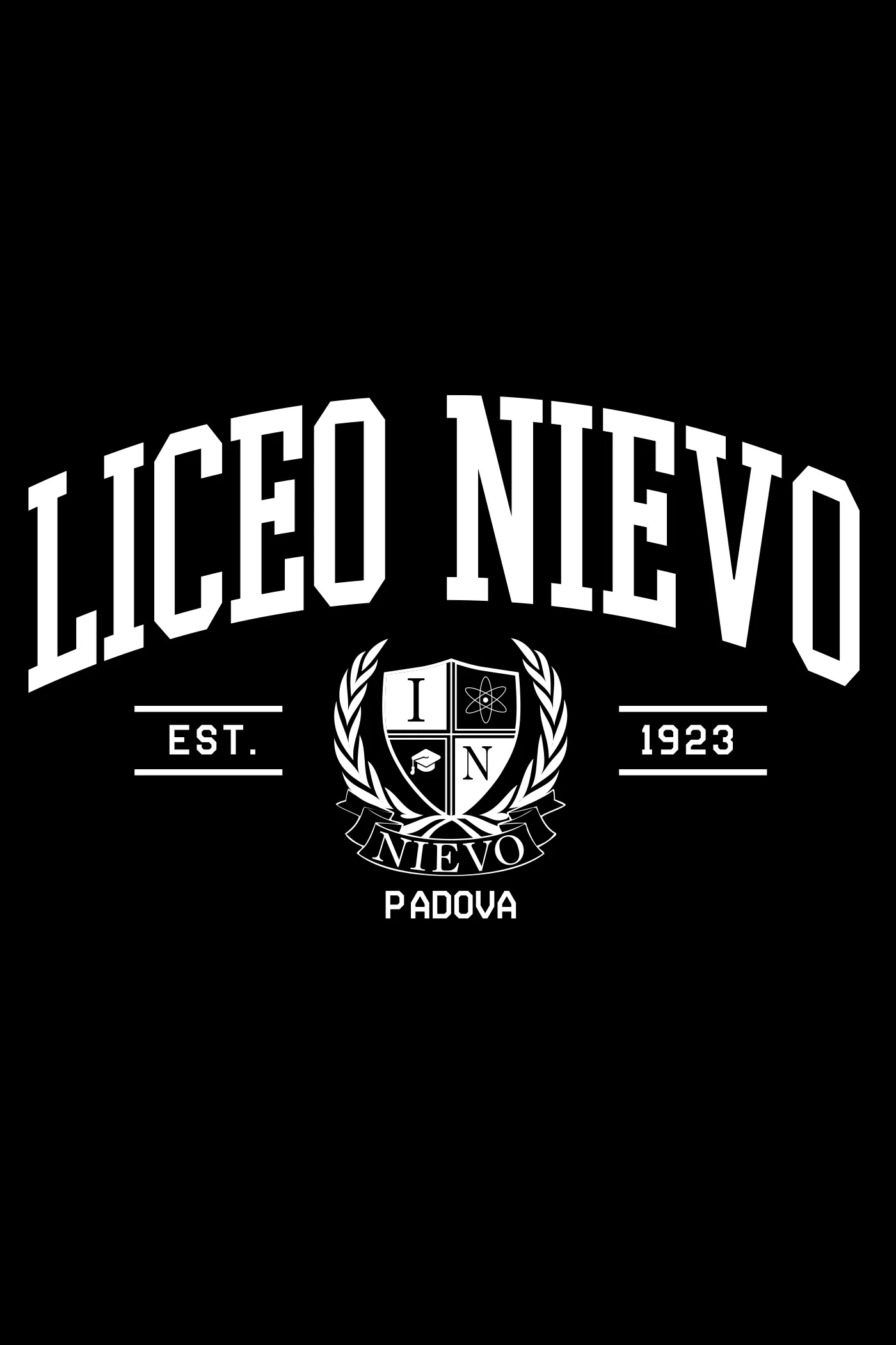 Grafica di felpe e merchandising scolastico per il Liceo Nievo di Padova