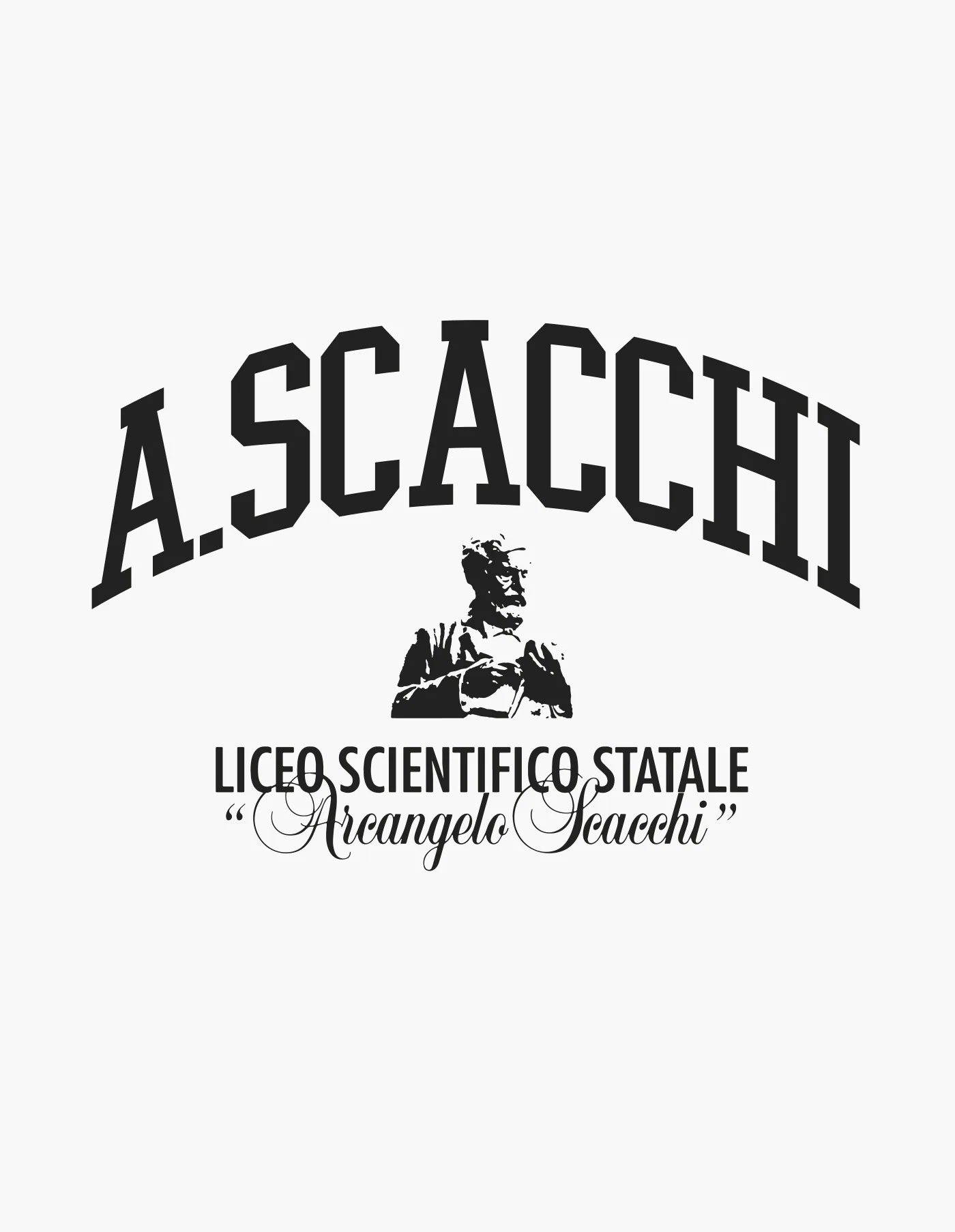 Grafica di felpe e merchandising scolastico per il Liceo Scacchi di Bari