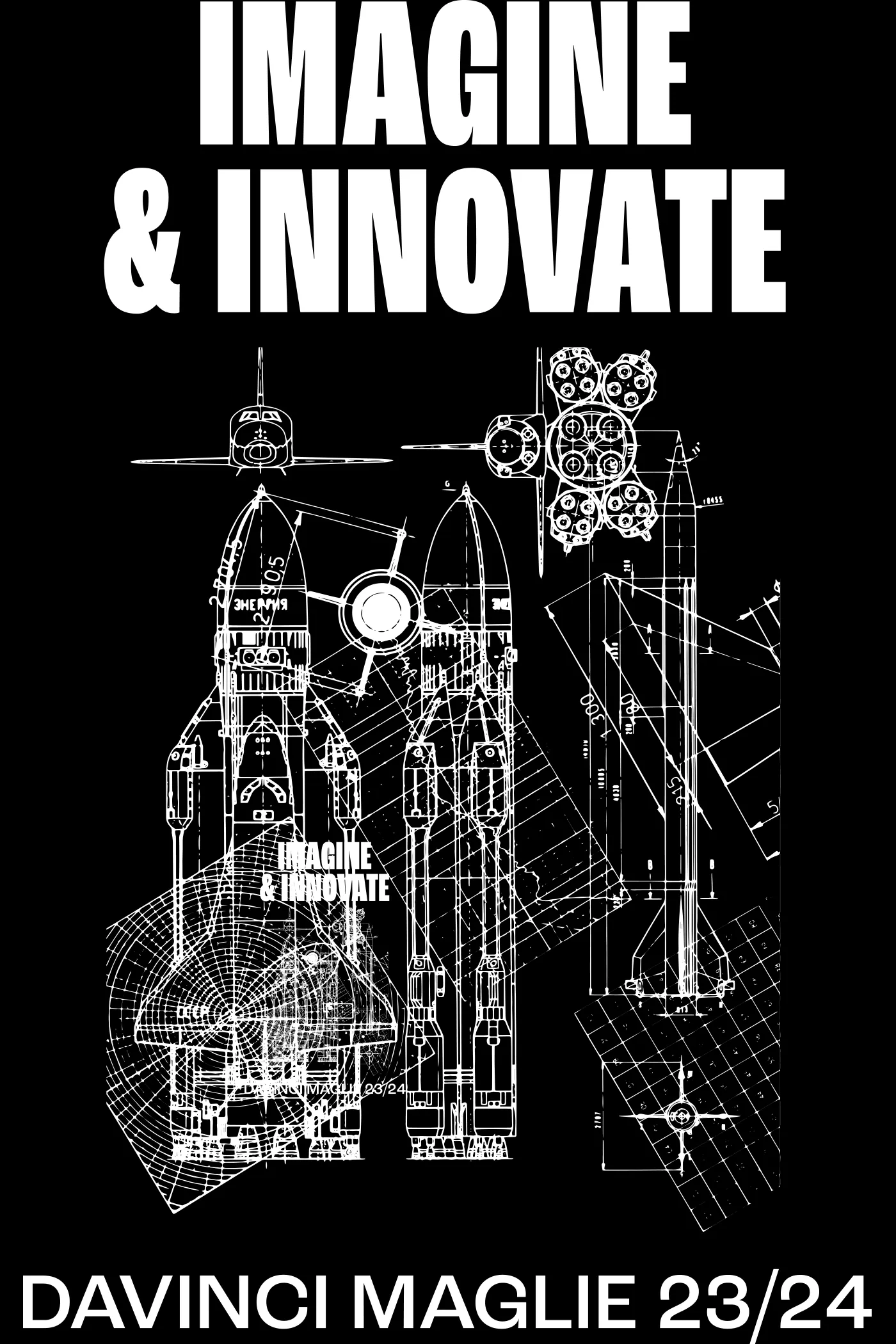 Grafica di merchandising scolastico per il Liceo Da Vinci di Maglie