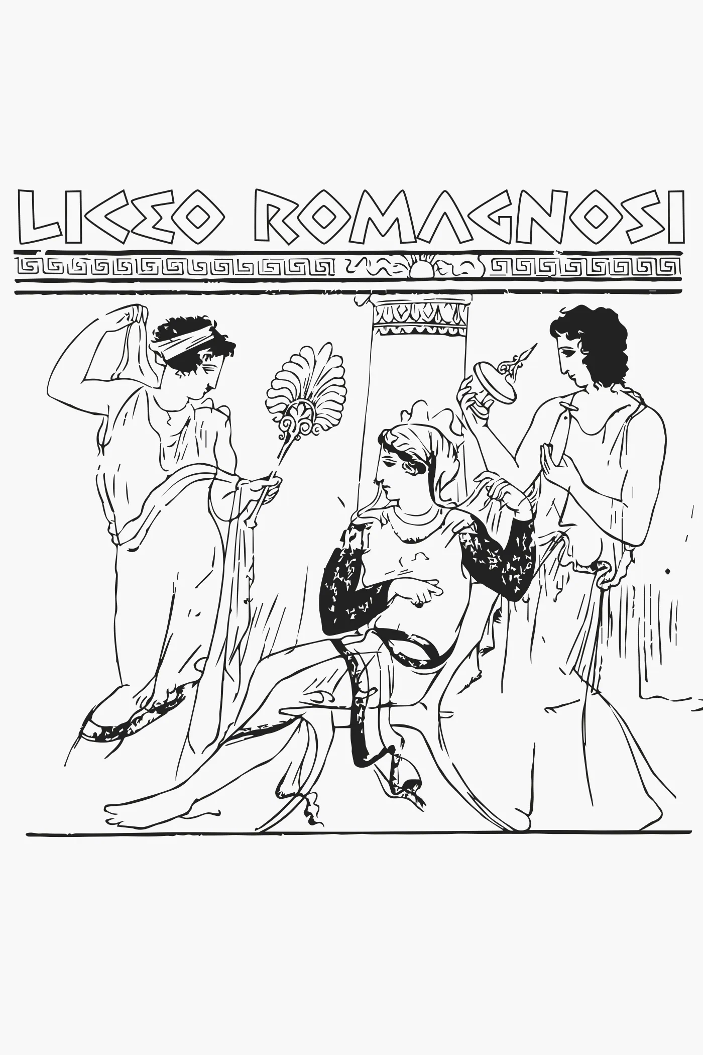 Grafica di t-shirt e merchandising scolastico per il Liceo Romagnosi di Parma